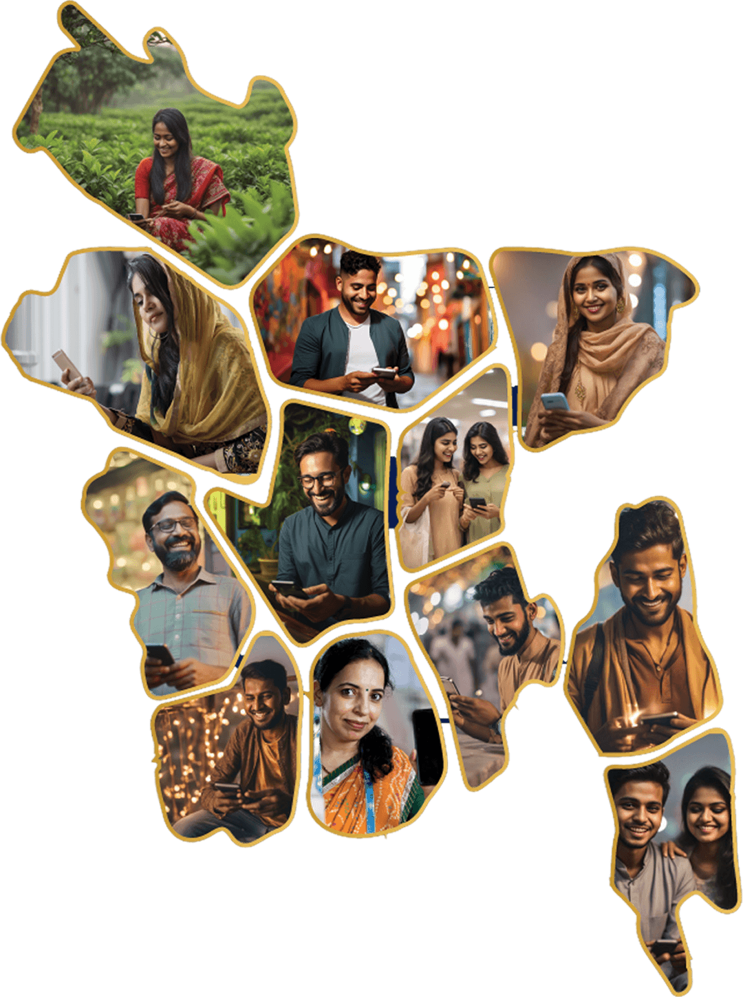 Bangladesh Map Collage